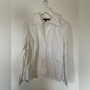 Lafayette 148 NY white collard stretch short size 18